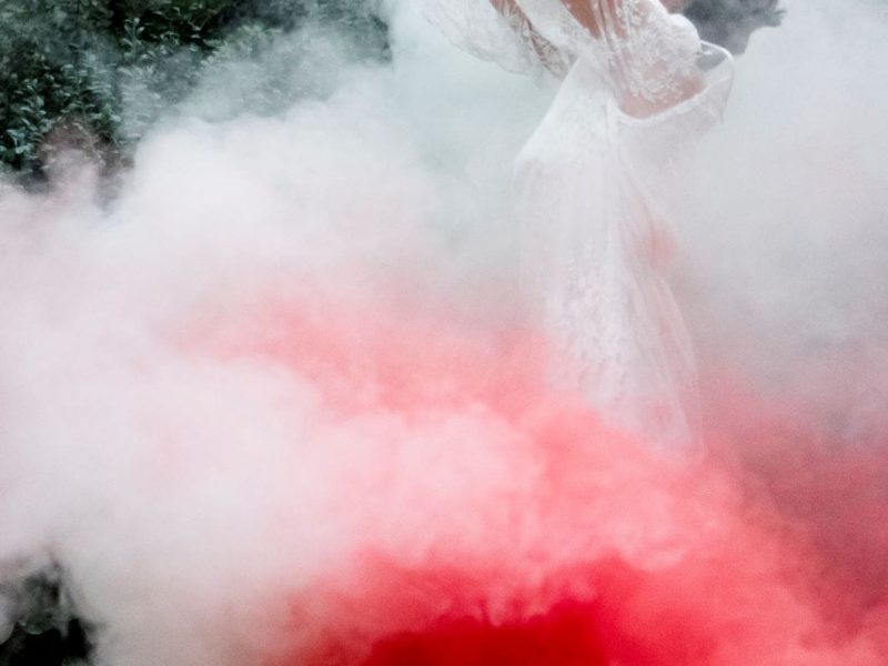 inspiration mariage fumigènes mariée